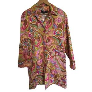 HARVÈ BENARD By BENARD HOLTZMAN Pink Floral Waterproof Raincoat / Hat Size S